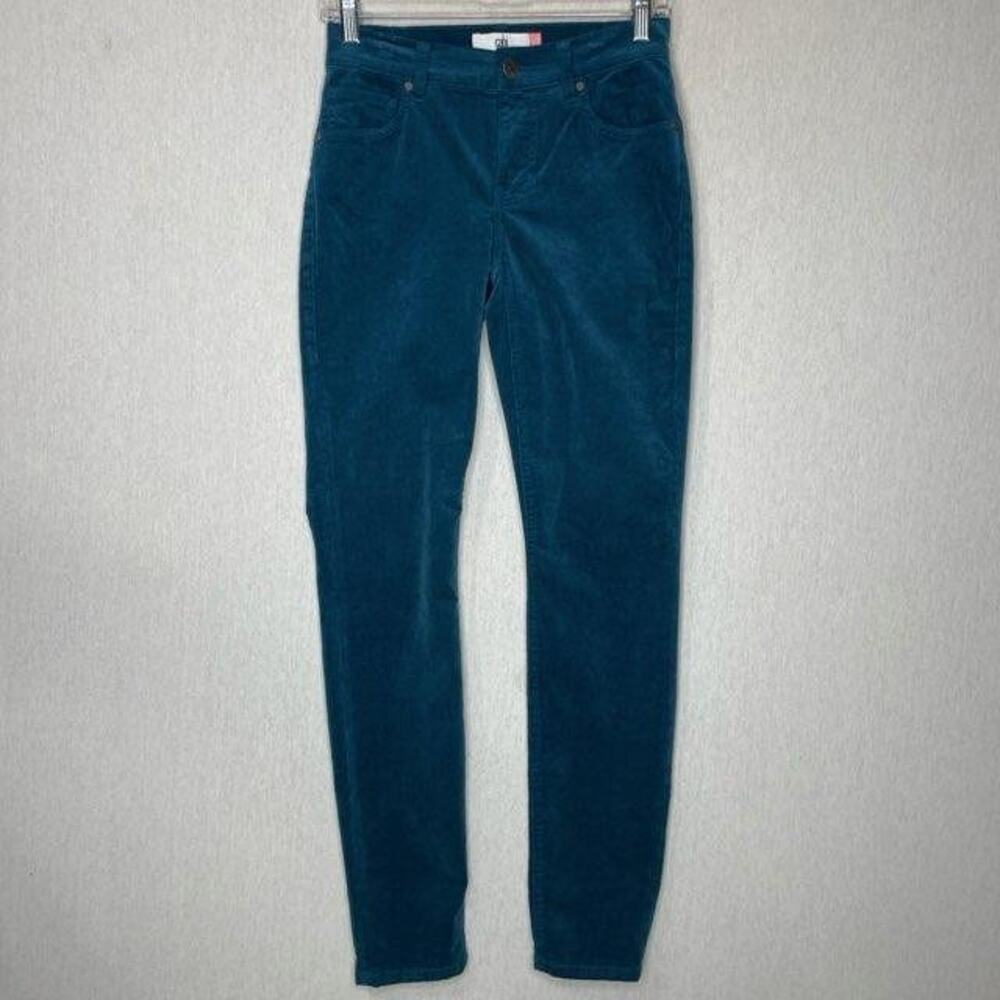Cabi Jeans Womens Pants Size 0 Team Blue Corduroy High Skinny Style 4137 Fall